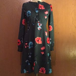 Long sleeve floral fit and flare